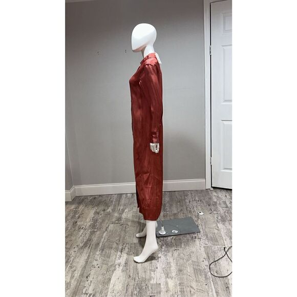 Loulou Studio Long Satin Shirtdress Size XS - Picture 9 of 12